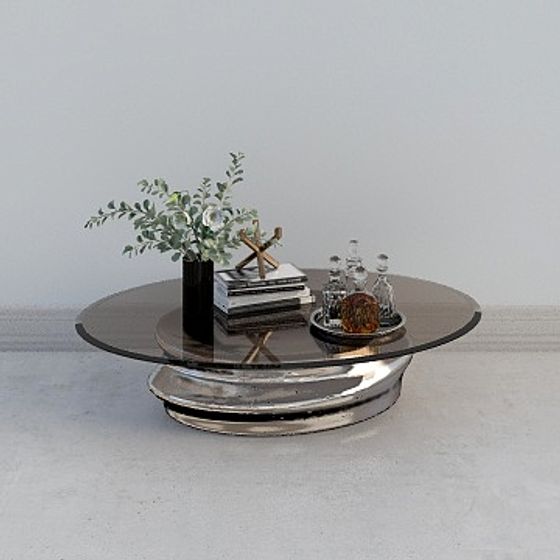 Sala de estar de villa moderna - Mesa de café-2