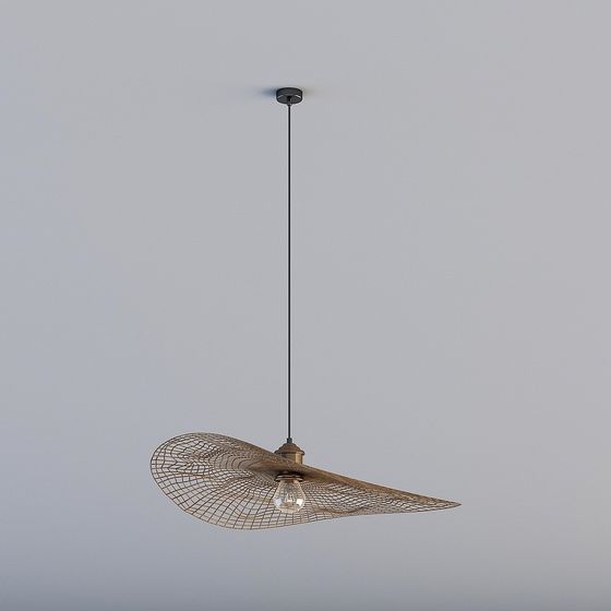 Elegant Low-Poly Chandelier 3D model