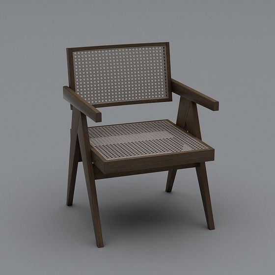 Minimalist Wooden Armchair 3D model