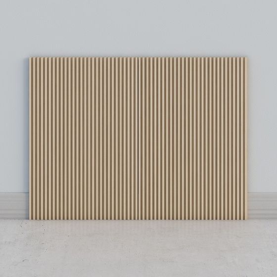 Striped Wooden Partition Wall 3D Model