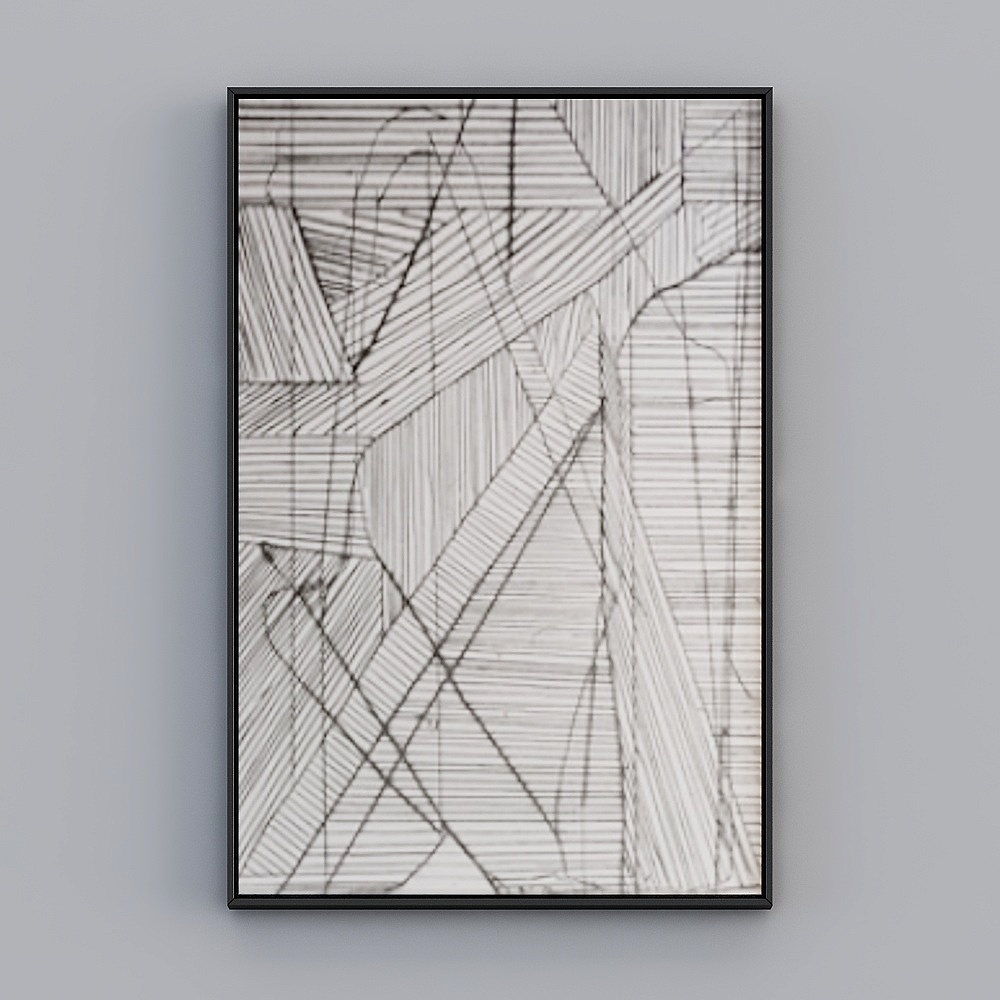 Modern black and white abstract decorative hanging painting-7