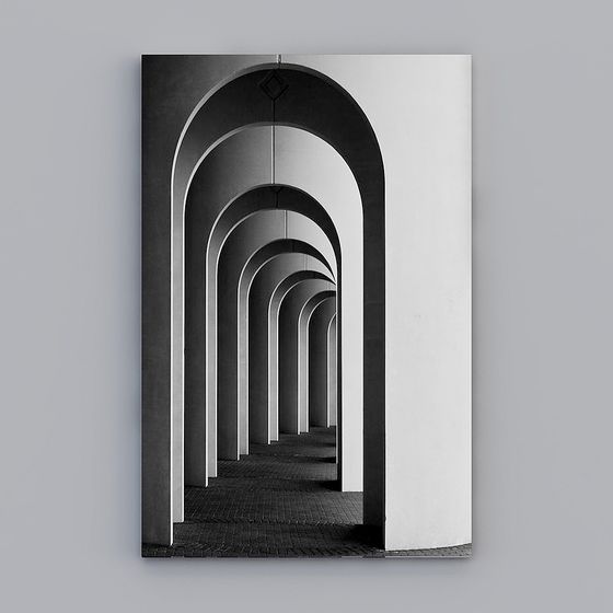 Soggiorno e Sala da Pranzo di Villa Moderna Minimalista - Pittura Murale