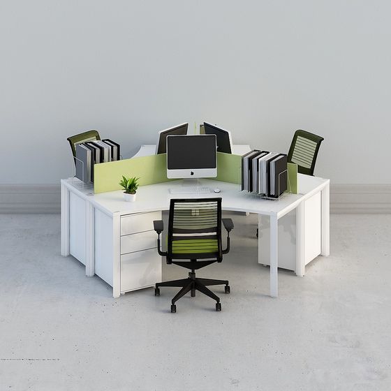 Dynamic Open Workspace 3D model for Contemporary Offices