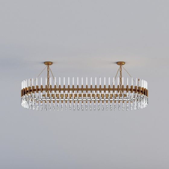 Elegant Low-Polygon Chandelier 3D Model