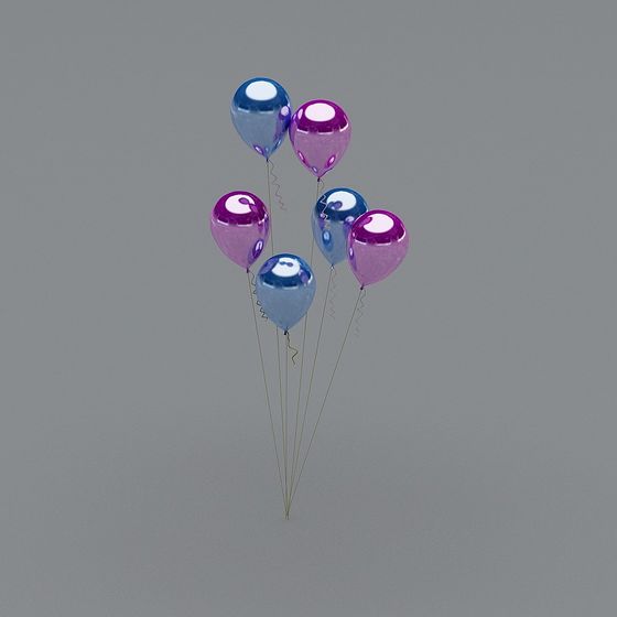 Colorful Balloons 3D model