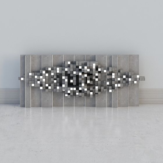 Pixel Sculpture Wall 3D model for Creative Projects