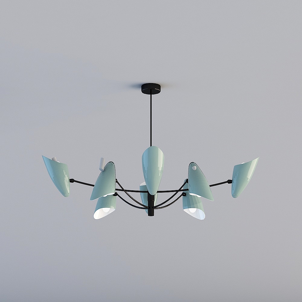 Nordic minimalist boy bedroom - chandelier