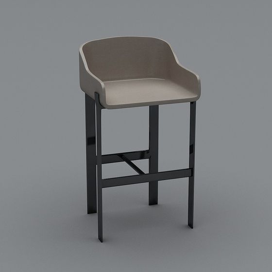 Elegant Minimalist Bar Stool 3D model
