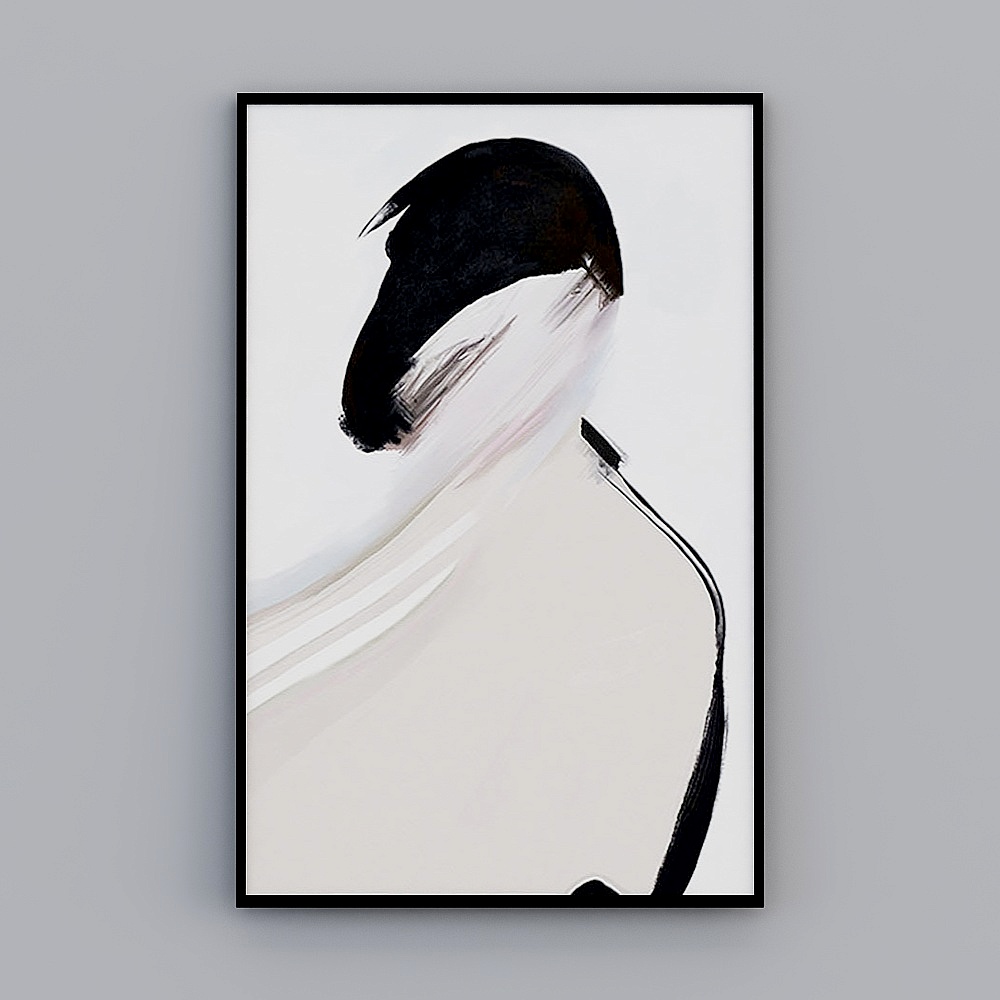 Modern minimalist bedroom - background painting