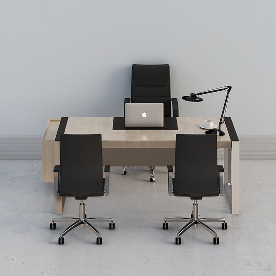 Modern Minimalist Desk and Chair 3D model