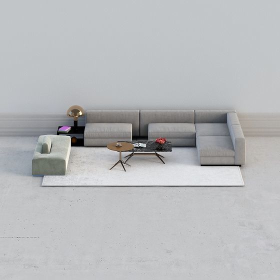 Modern Low-Poly Sofa Set 3D model
