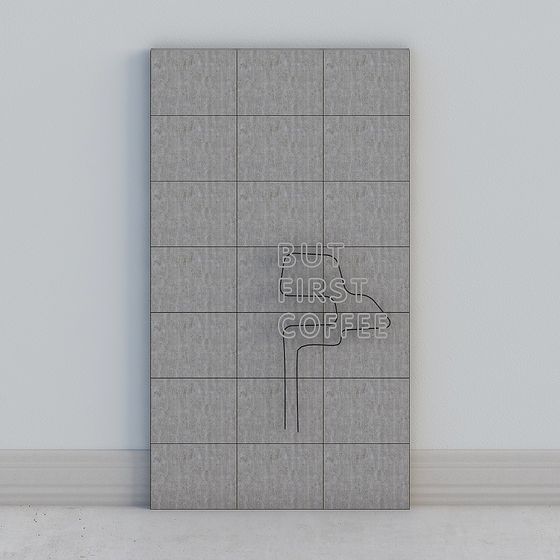 Serene Gray Wall Panel 3D model for Modern Spaces