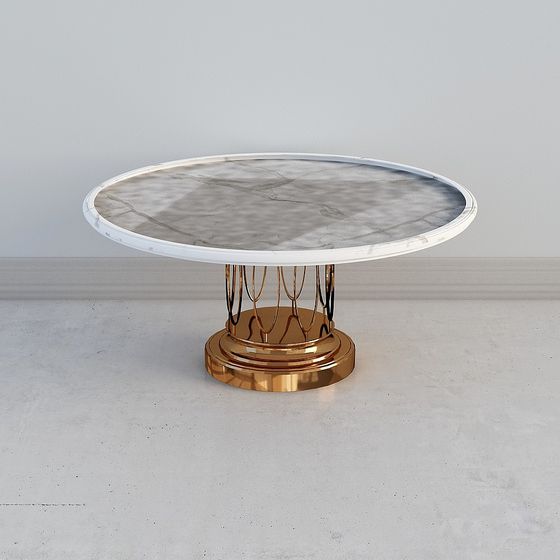 Elegant Marble Round Table 3D model