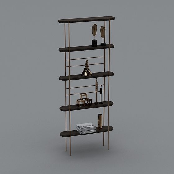 Elegant Low-Poly Bookshelf 3D model