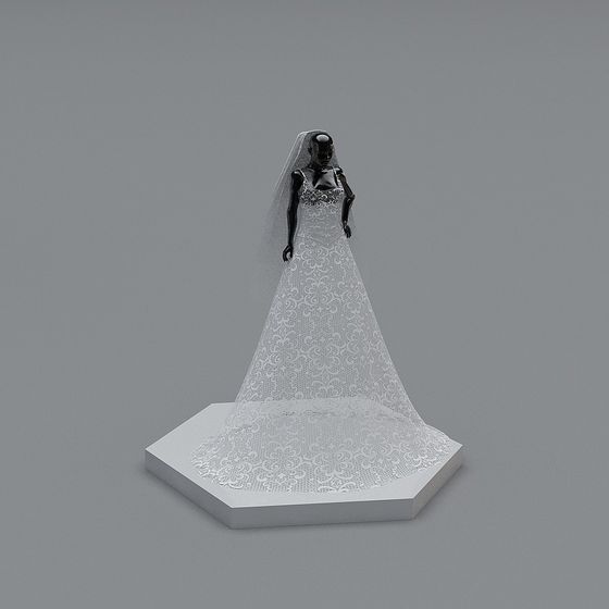 Lace Bride 3D Model for Dreamy Scenes
