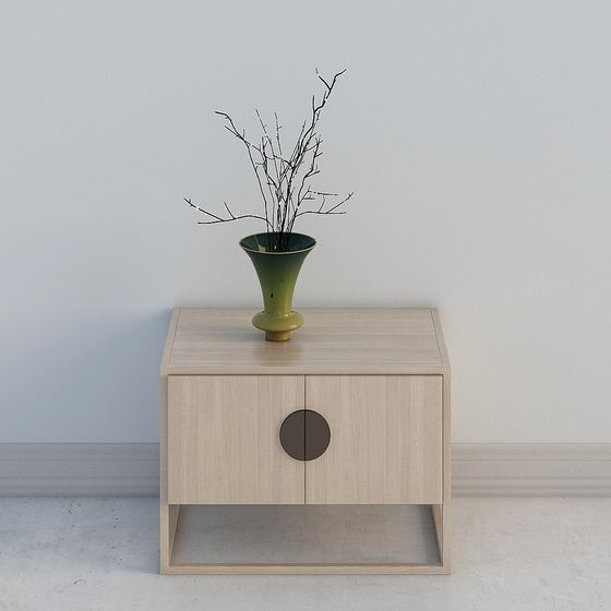 Elegant Low-Poly Bedside Table 3D model