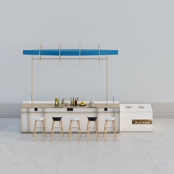 Plateno Bar Counter 3D Model for Modern Interiors