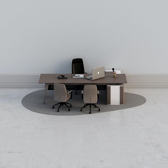 現代董事長辦公室-3-組合辦公桌