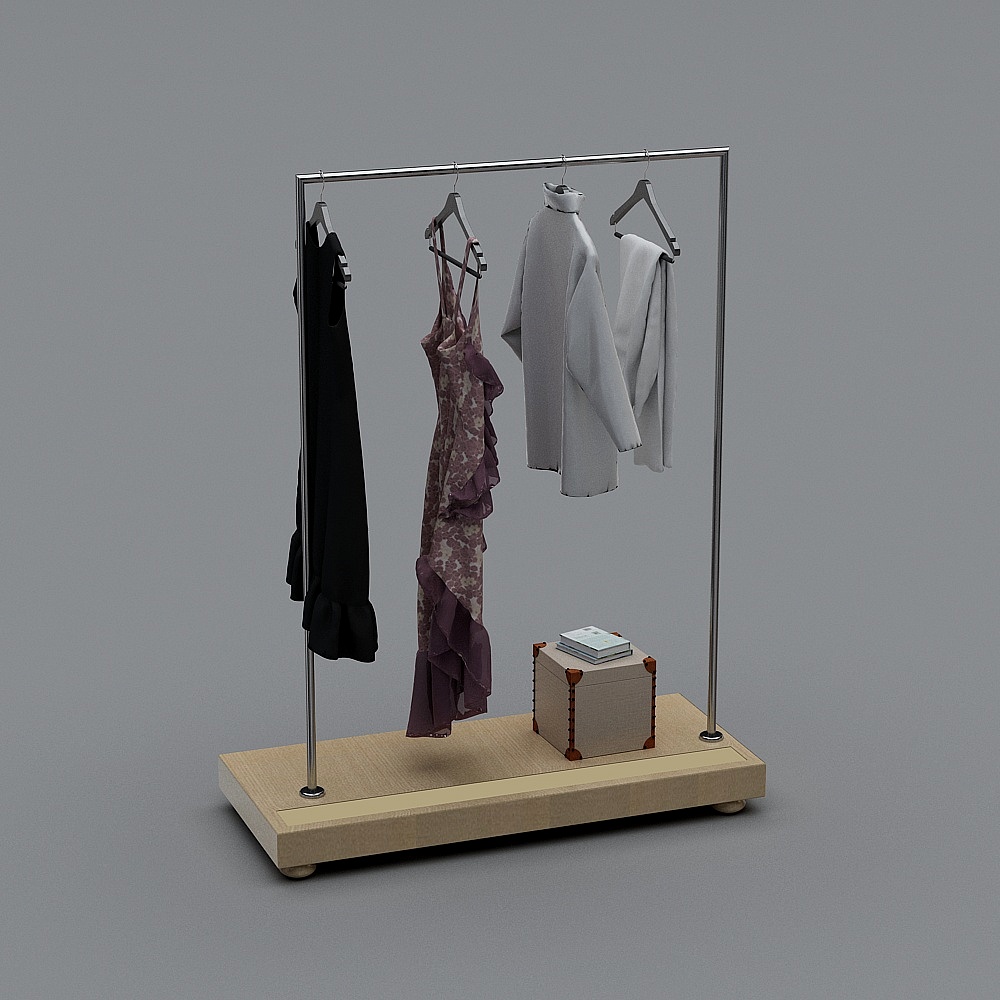 Industrial style clothing store display rack