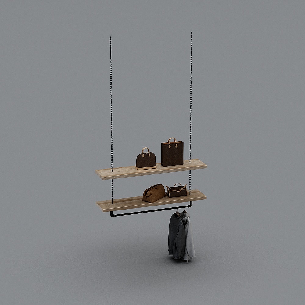 Industrial style clothing store display rack