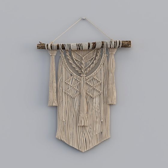 Macrame Wall Hanging 3D model - Nature and Craft Fusion