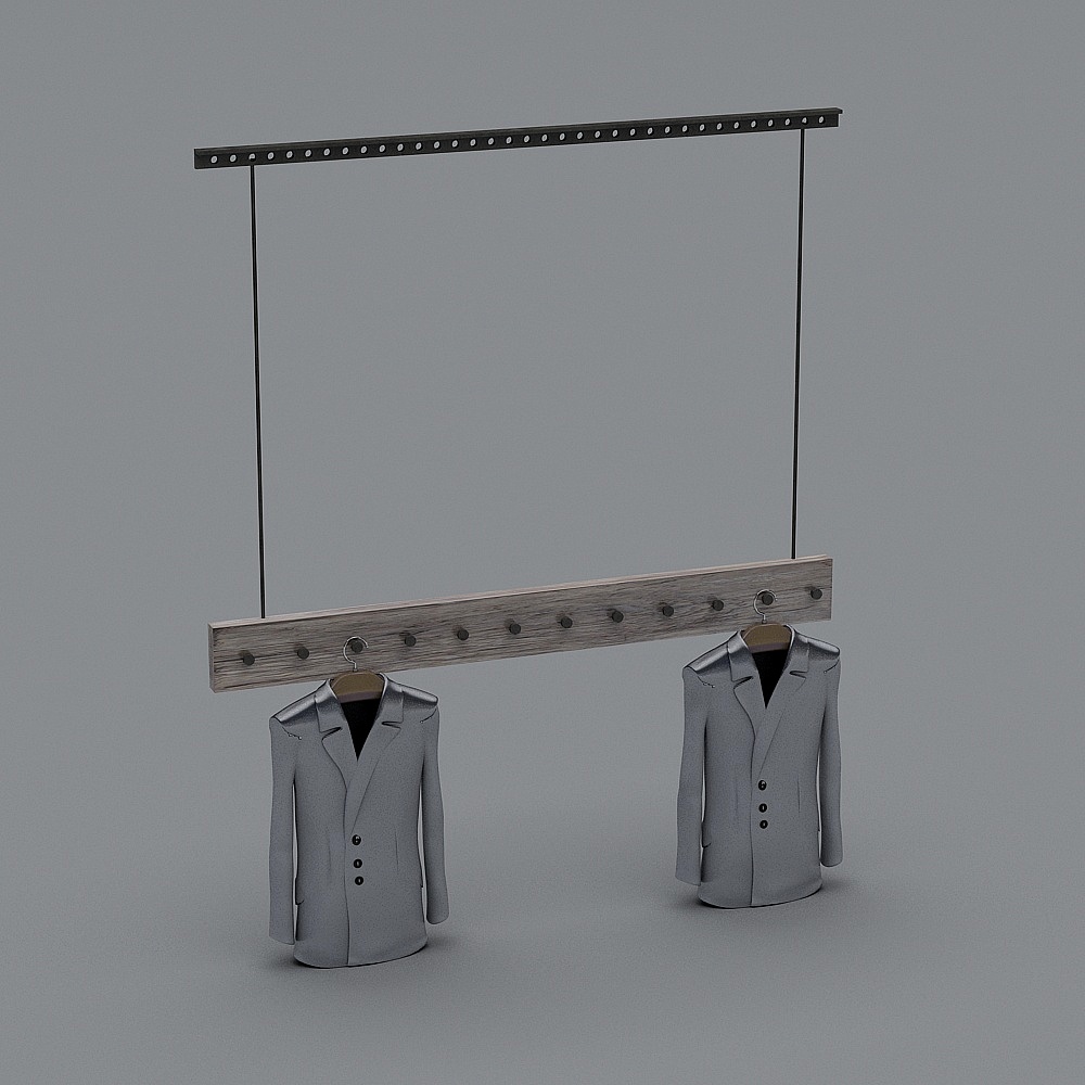 Industrial style clothing store display rack