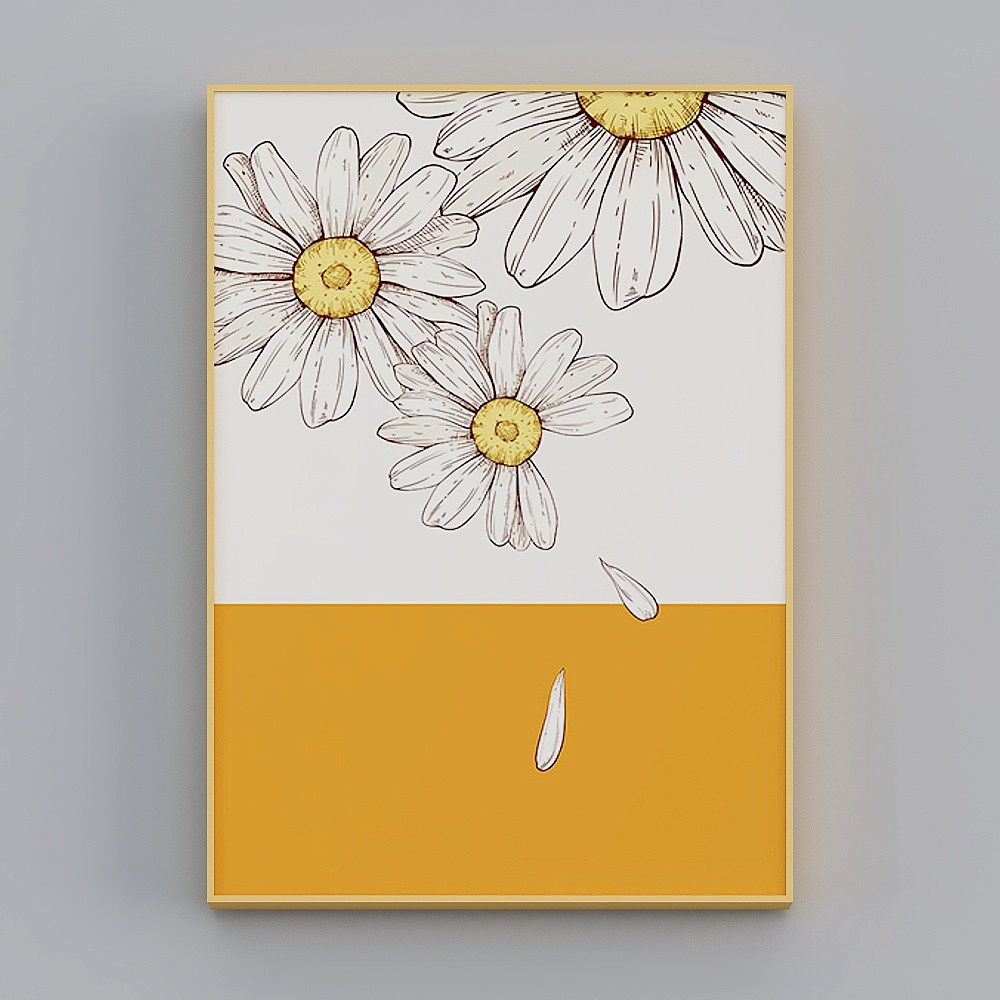 Happy Workshop - Modern Wind - Living Room Bedroom Hyunguan Decorative Painting - Sundance Daisy