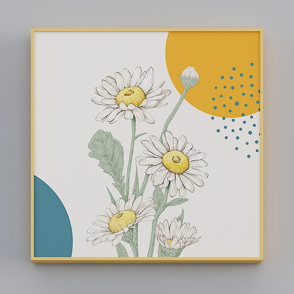 Happy Workshop - Modern Wind - Living Room Bedroom Hyunguan Decorative Painting - Sundance Daisy