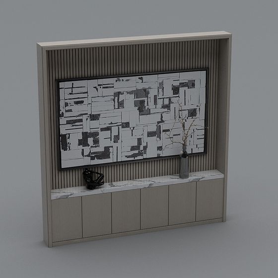 Urban Art Cabinet 3D model for Chic Interiors
