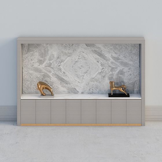 Stylish Marble Display Cabinet 3D model for Modern Interiors