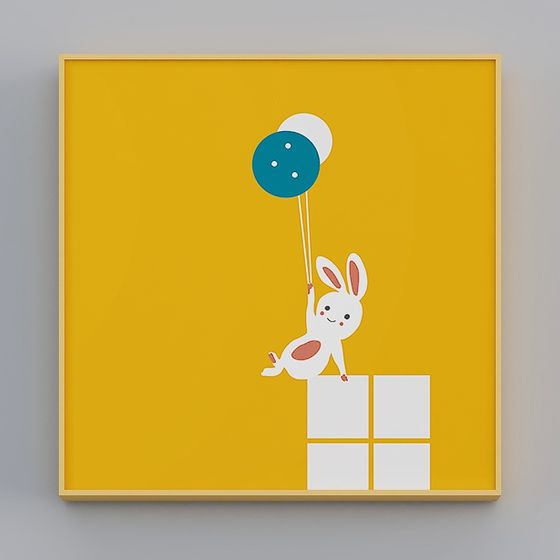 Bunny Balloon 3D model for Kids' Decor