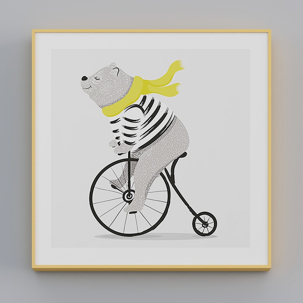 Happy Workshop - Modern Wind - Children's Bedroom Bedside Decoration Painting - Mr. Xiong's Sweet Time