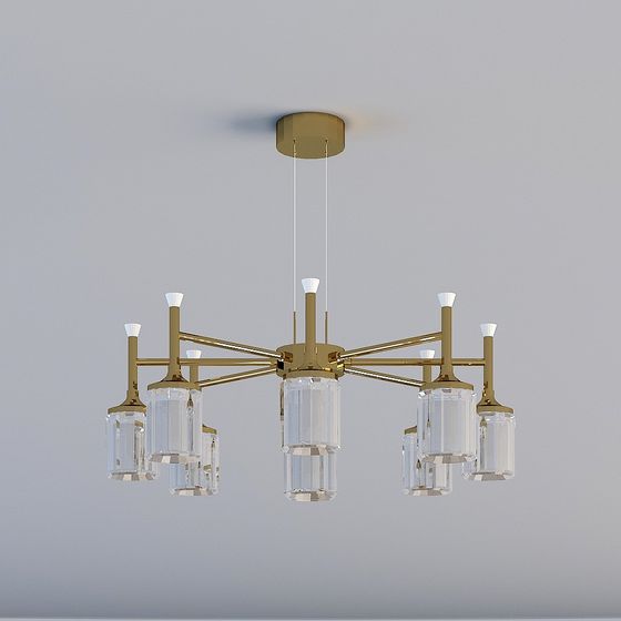Elegant Crystal Chandelier 3D model