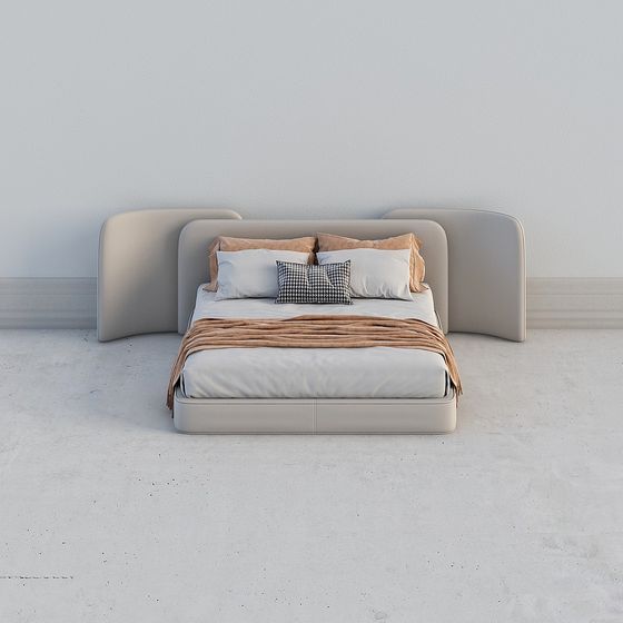 Stylish Low-Poly Bed 3D model