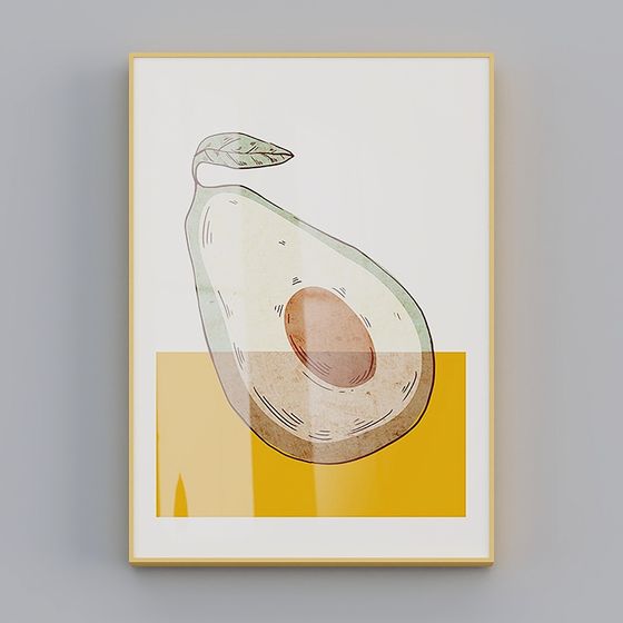 Avocado Art 3D model - Low Poly and Detailed