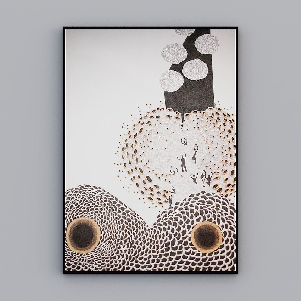 Modern living room dining room - painting