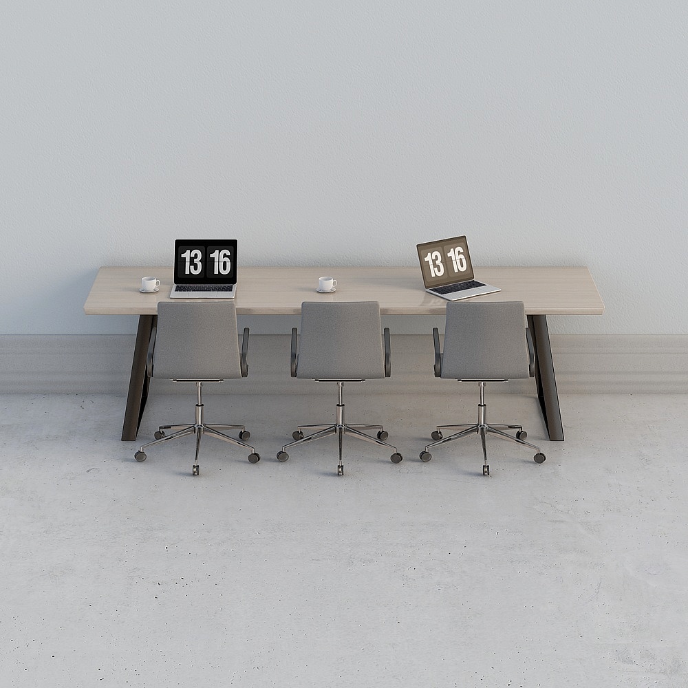 Zone de bureau moderne - table de travail combinée-4