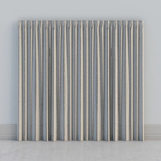 Low Polygon Curtain 3D model for Modern Spaces