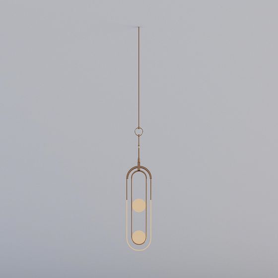 Stylish Suspended Paperclip Lamp 3D model