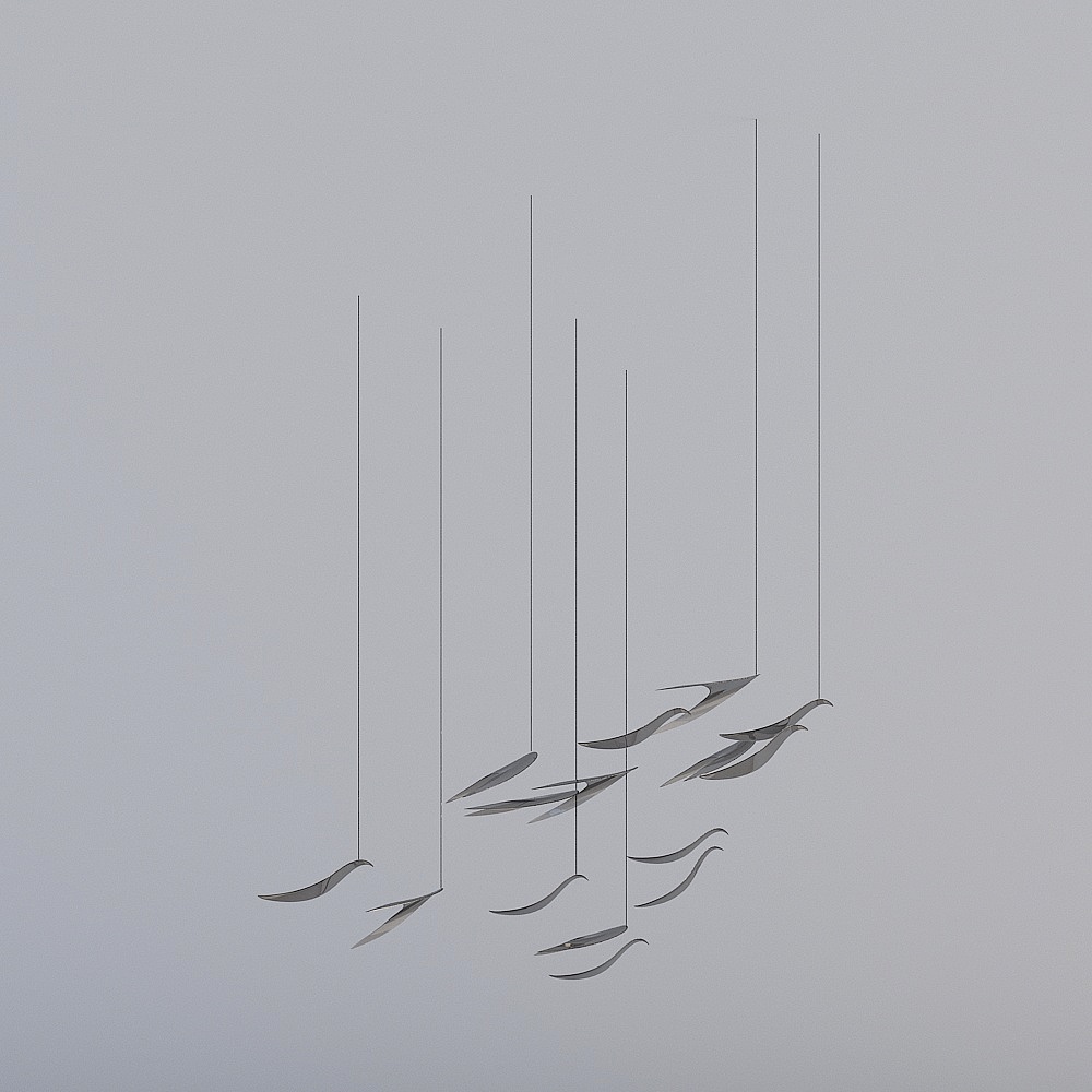 Điêu khắc đá nước hiện đại - đèn chùm hiện đại