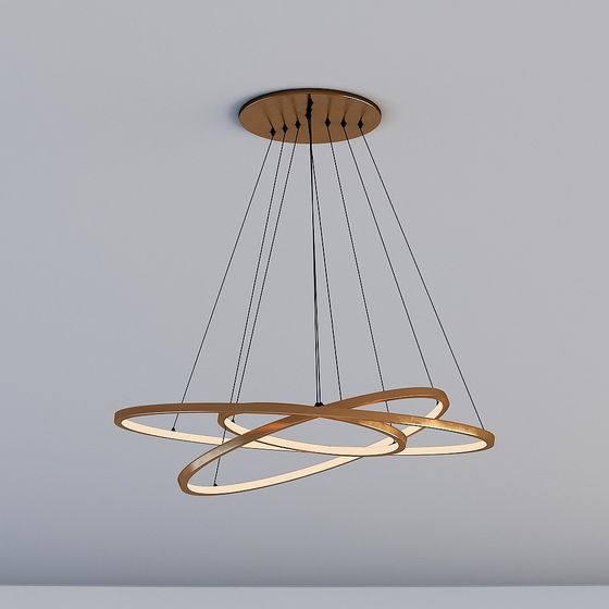 Elegant Low-Poly Chandelier 3D model