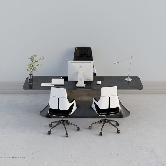 Oficina moderna - Escritorio combinado-23