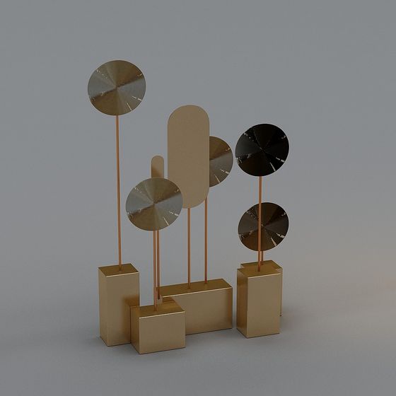 Elegant Geometric Metal 3D Model