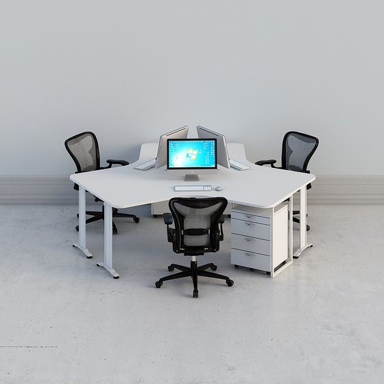 Bureau moderne - Table de travail combinée-3