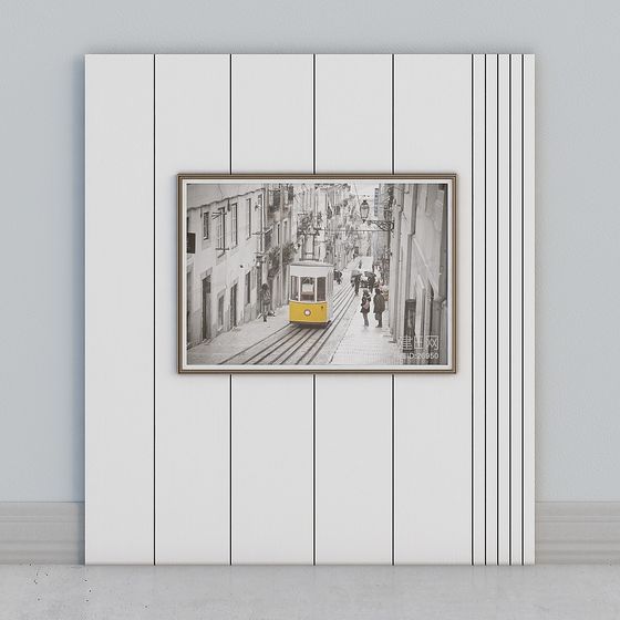 Urban Street Scene Wall Art 3D Model