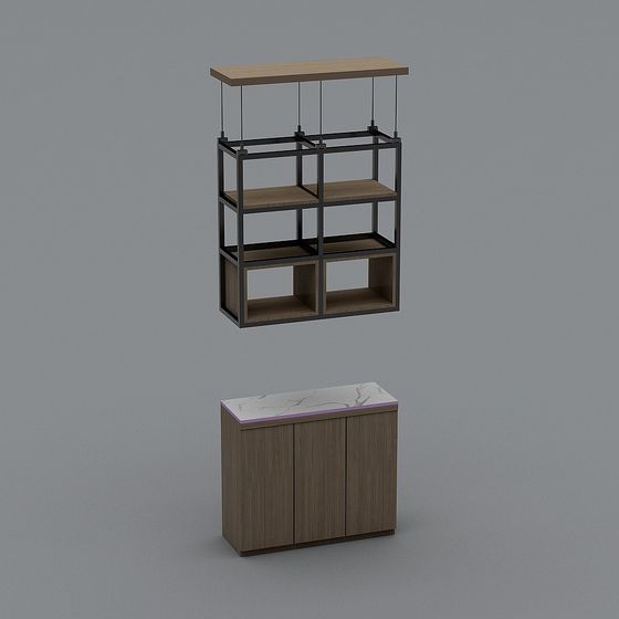 Modern Hanging Bookshelf 3D model