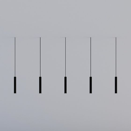 Minimalist Black Hanging Light 3D model