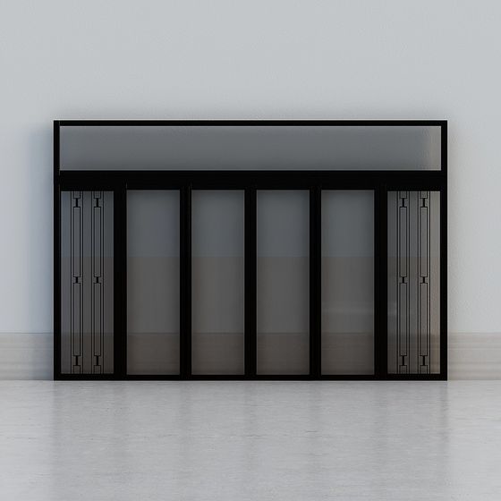 Unique Low-Poly Glass Door 3D Model