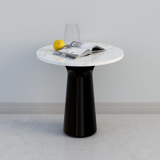 Elegant Marble Round Table 3D model