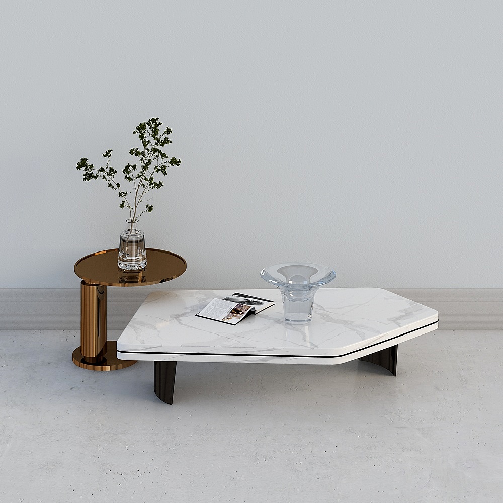 Modern Luxury Villa Living Room - Coffee Table-1